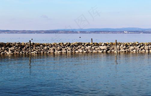 端口，湖泊，石墙，水，镜像，颜色