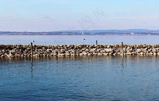 端口，湖泊，石墙，水，镜像，颜色