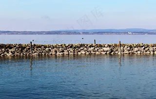 端口，湖泊，石墙，水，镜像，颜色