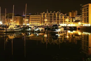 港口，夜景，反射，夜景，夜景