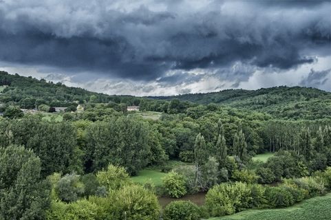 多尔多涅省，法国，景观，景区，天空，云
