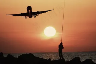 飞机，波音公司，太阳，太阳能邻里