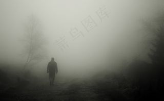 步行者，秋景，起雾，文家，人类，心情，气氛