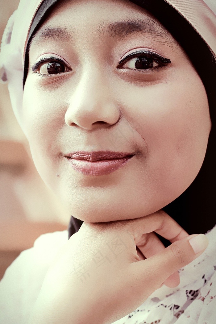 美女,人物特写,眼睛,外眼角,照片,少妇精致的hijab近似镜头