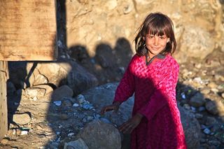 女孩，可爱，阿富汗，人，独自一人，儿童，快乐