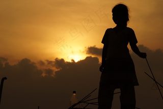 太阳，黄色，日出，日落，云团，天空，傍晚的天空