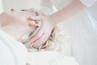 头，按摩，治疗，放松，女人，放松