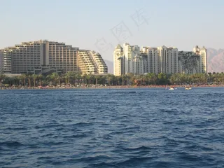 埃拉特，以色列，海，海洋，酒店，架构，天际线