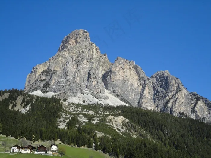 白云岩，山，岩，全景，天空，蓝色，心情