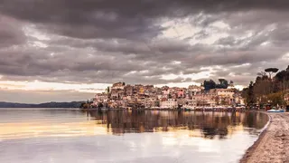 景观，意大利，日落，湖