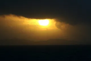 日落，太阳，海，云，傍晚的天空，傍晚