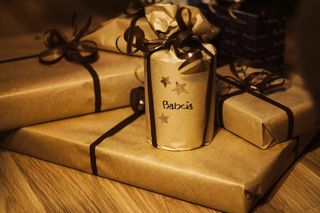 礼物，包装纸，礼物，圣诞节，纸，圣诞节