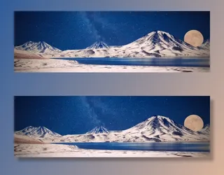 山，山，雪，冬天，月，满月