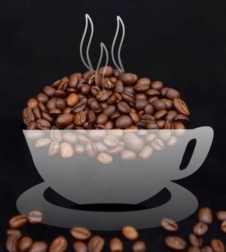 咖啡豆，咖啡，杯，香气，烤，咖啡因