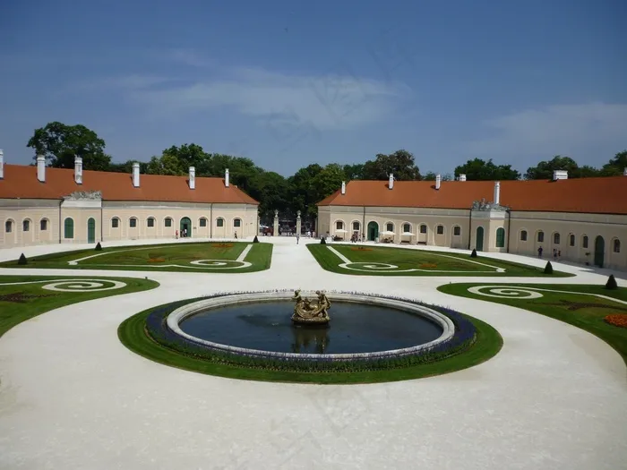 城堡，蓝色，天空，花园，匈牙利