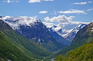 挪威，Fjordlandschaft，山，景观，自然