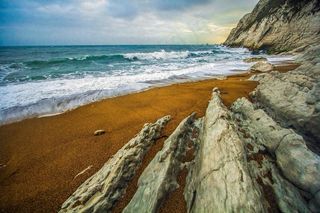 海景，泻湖，礁，岩，波，海洋
