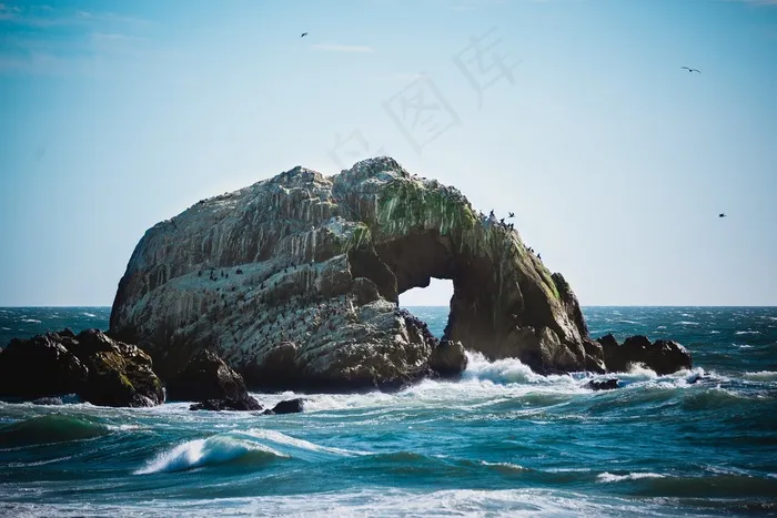 岩，悬崖，自然，桥，海岸，滨，海洋，沧海