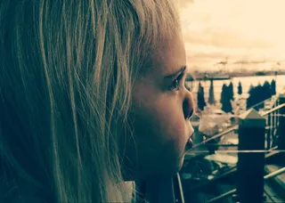 儿童，孩子，脸，头，鼻子，压扁，压迫