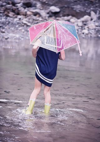 人，人类，儿童，女孩，水，湿，溅