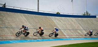 骑自行车，自行车，自行车，车手，快速，赛车场