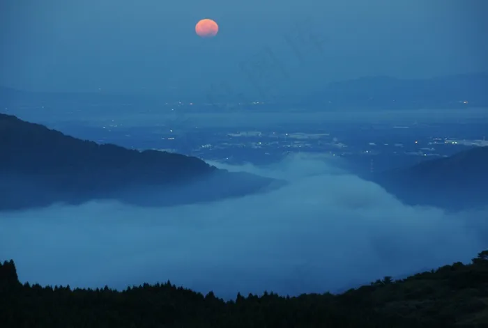 麻生太郎，夜景，月亮，夜晚