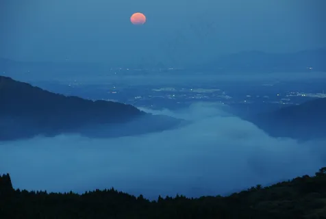 麻生太郎，夜景，月亮，夜晚