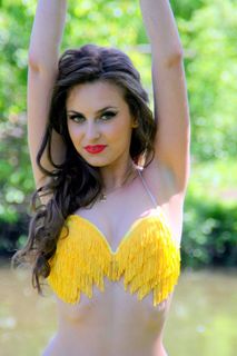 女孩，肖像，美女，黄色，模型，比基尼