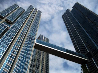 摩天大楼，首尔，向上，查找，三重奏，三