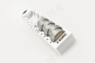 钱，欧元，货币，银，硬币，2欧元，两个