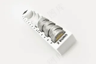 钱，欧元，货币，银，硬币，2欧元，两个