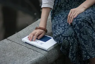 女孩，新鲜，美丽，下午，书，阅读，户外