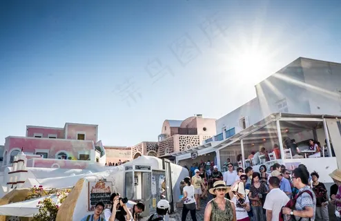 圣托里尼岛，伊亚，希腊，夏天，希腊语，岛，旅行