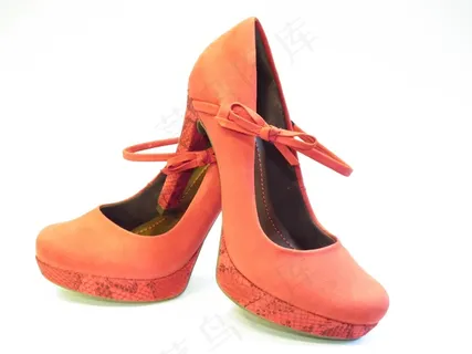鞋类，鞋子，女性，套，脚，红色