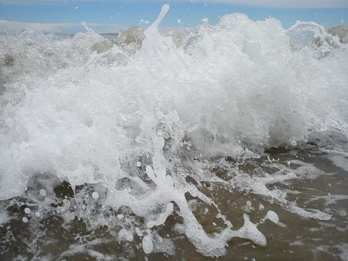 波，喷雾，泡沫，沧海，海滩，注入，混沌，休息