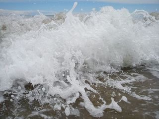 波，喷雾，泡沫，沧海，海滩，注入，混沌，休息