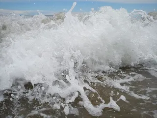 波，喷雾，泡沫，沧海，海滩，注入，混沌，休息