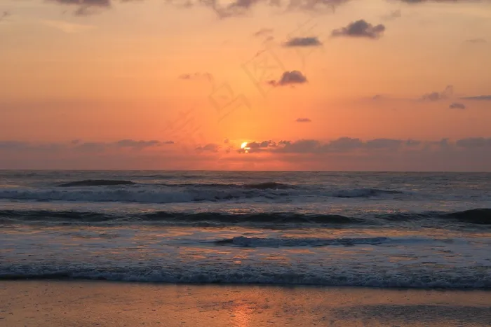 日出，夏天，太阳，海洋，大海，海滩，海景