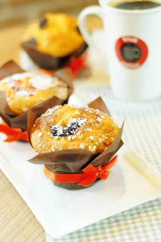 松饼，甜点，面包店，食品，茶