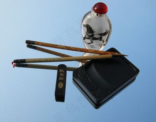 马，花瓶，土舍印第安墨水，绘画，中文