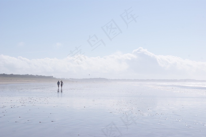 布列塔尼，地平线，海，太阳，海滩，沙，天气