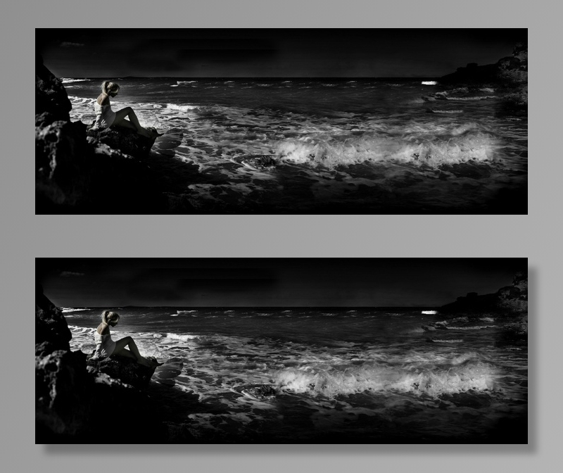 时尚，模型，海滩，冲浪，黑色和白色，海