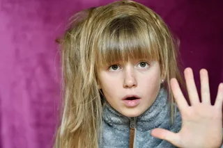 儿童，女孩，脸，表情，视图，包含，停止