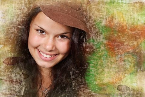 女孩，漂亮，脸，视图