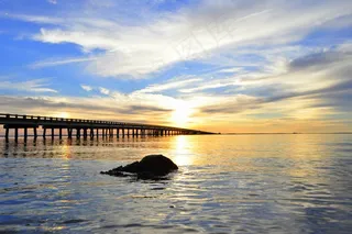 日落，海滩，水，海滩日落，夏天，天空，太阳
