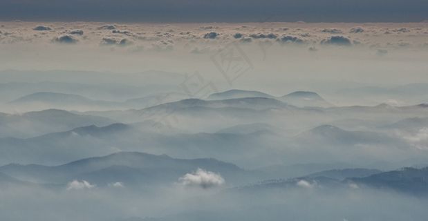远程，山脉，地平线，云，风景