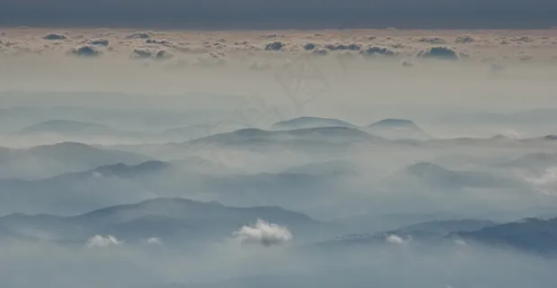 远程，山脉，地平线，云，风景