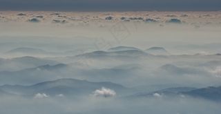 远程，山脉，地平线，云，风景