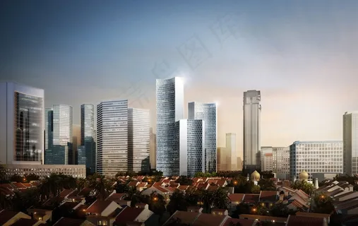 新加坡，数字艺术，摩天大楼，建筑物，天空