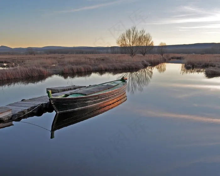 巴萨，湖，向后，船，景观，自然，天空